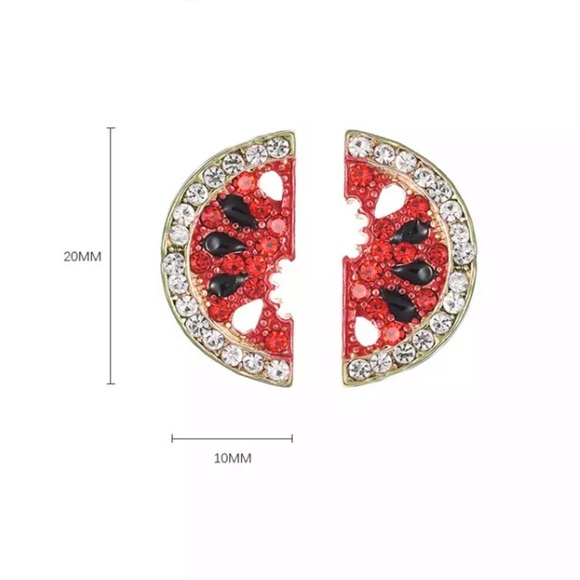 “One In A Melon” Watermelon Diamond Summer Earring - Picture 8 of 9